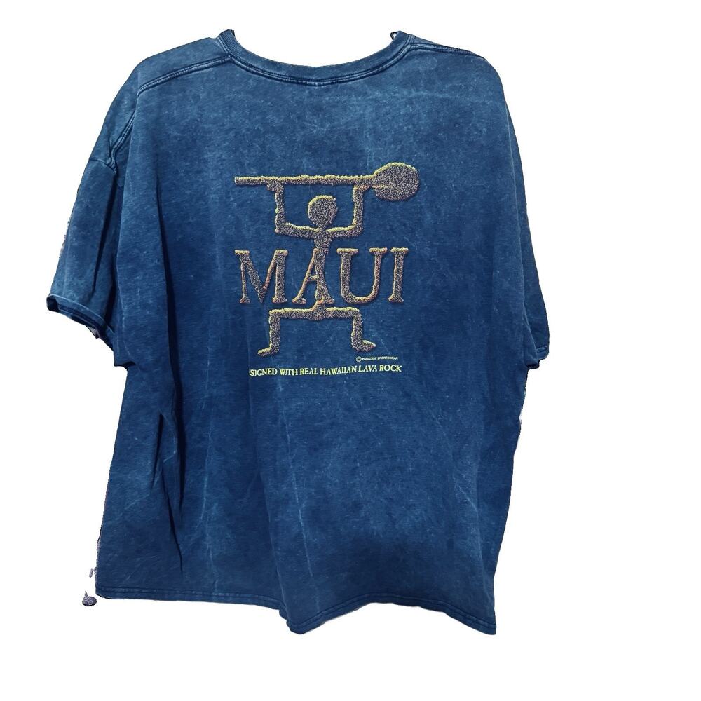 LAVA BLUES Teal Men's T-Shirt KAUAI MAUI Hawaii Lava Rock Size 4XL